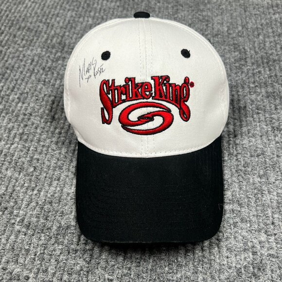 Strike King Autographed Baseball Cap By Mark Rose White‎ Hat Adjustable Fishing - Picture 12 of 14
